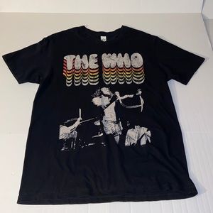 Startee The Who Large Black Distressed Graphic Short Sleeve Tee Shirt